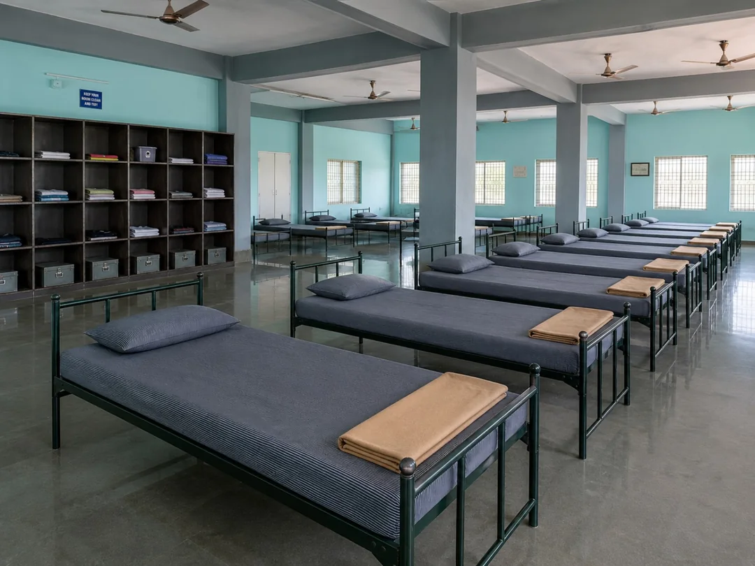 Student hostel room at Blue Moon School